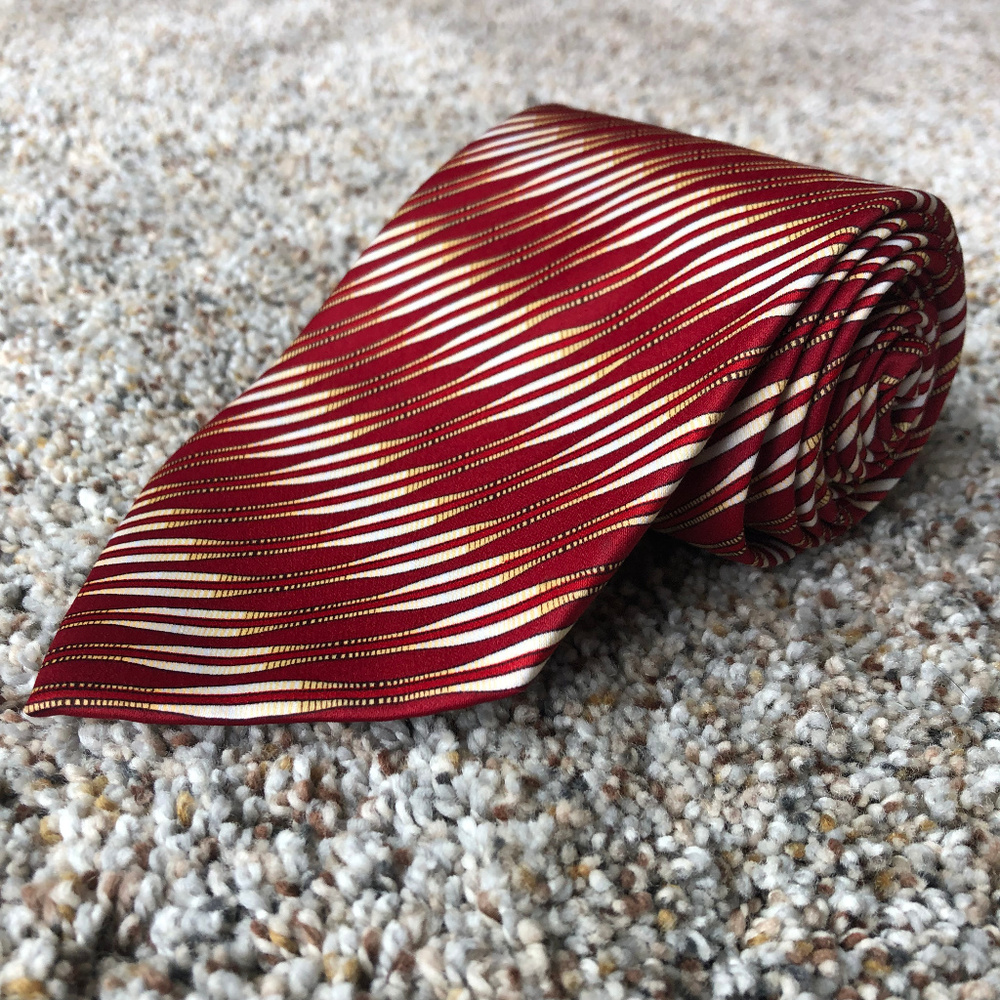 White and Red Tie